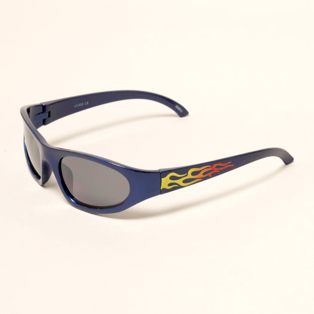  ASSORTED COLOR Kids Trendy Flame Pattern Sunglasses for wholesale on Faire11