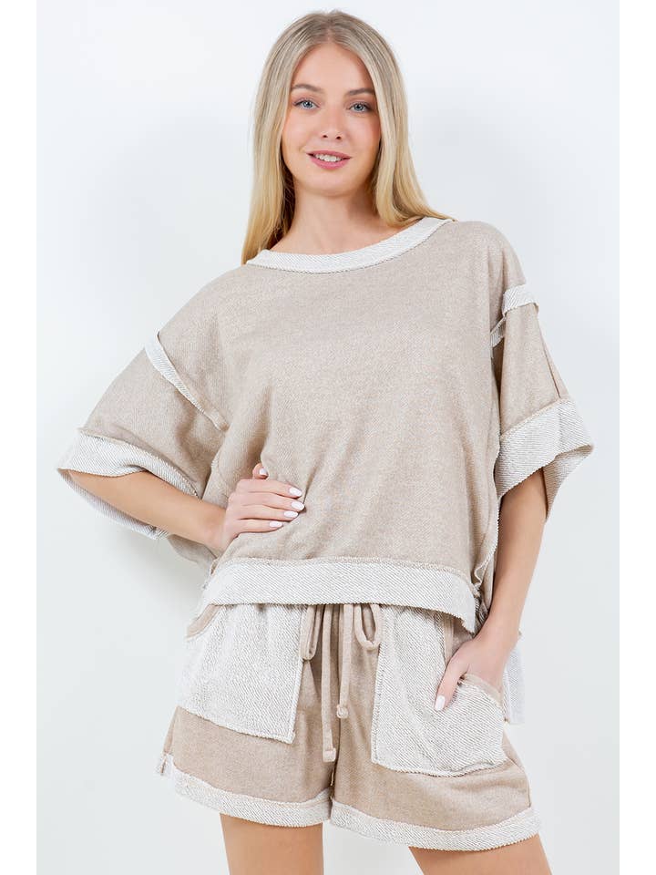 J.Her - Wholesale Lounge Shorts - Women's - LoopTerry Cont Pocket Shorts HP5720.16