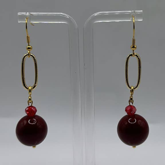 Earrings w/ corals and pearls - E2 for wholesale by The Bijoux Collective