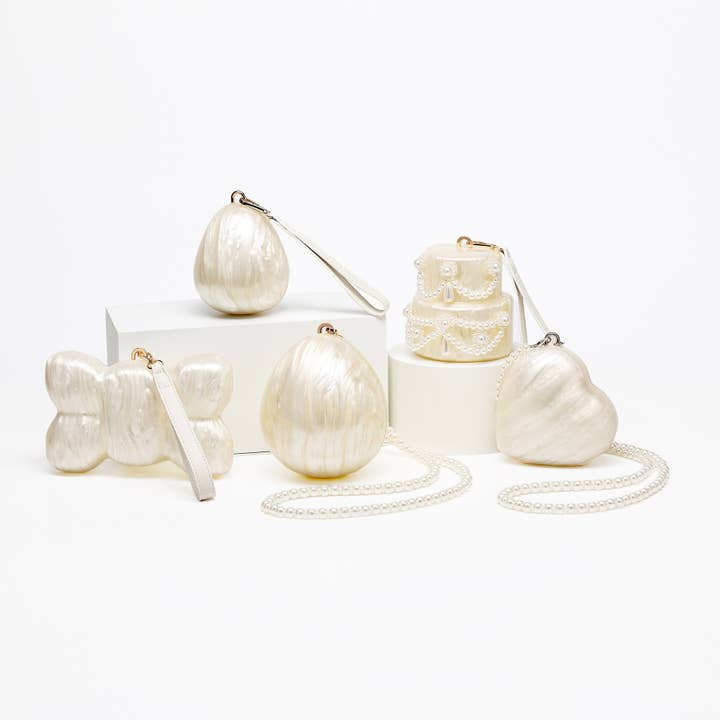 Pearl Acrylic Clutch Bag, Elegant Evening Wallet, Handbag for wholesale by MKS America