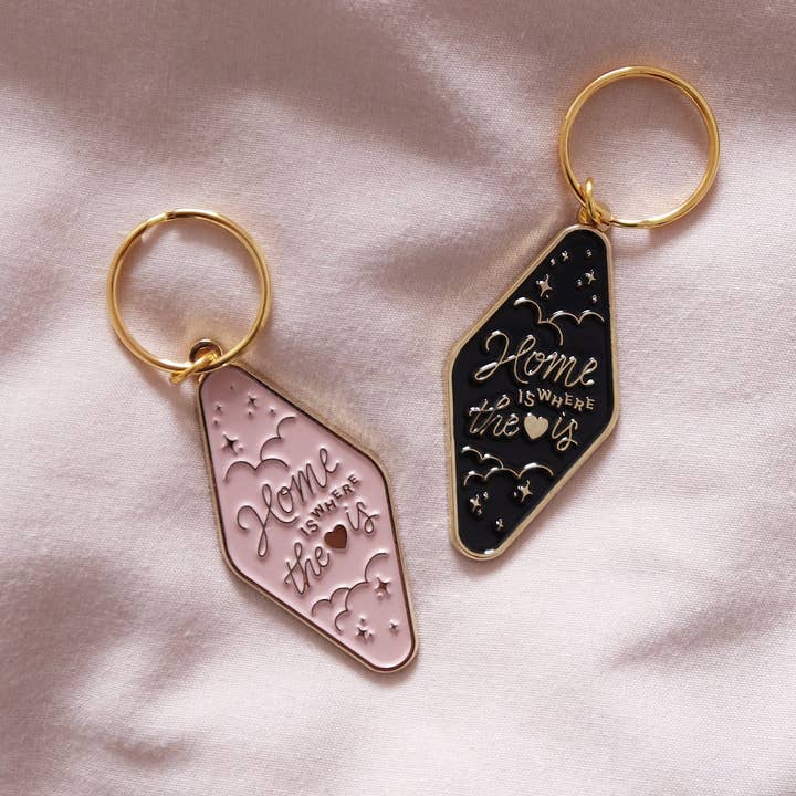 Home Is Where the Heart Is Enamel Keychain | New Home Gift for wholesale by Stay Soft Co