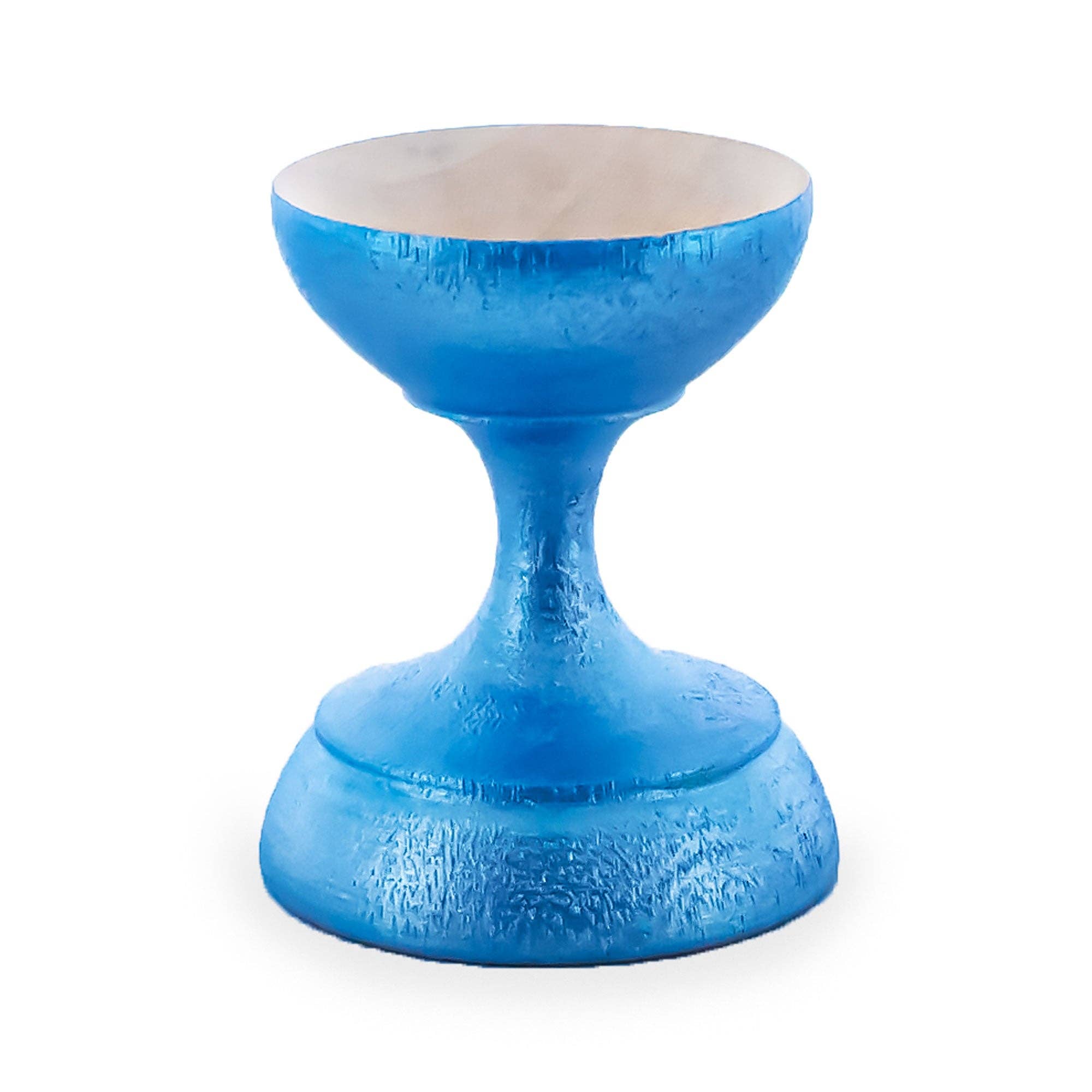 BestPysanky - Vente Décorations de table - Support de Présentation Sphérique en Bois Bleu Métallique pour Œuf Ukrainien 4 cm0