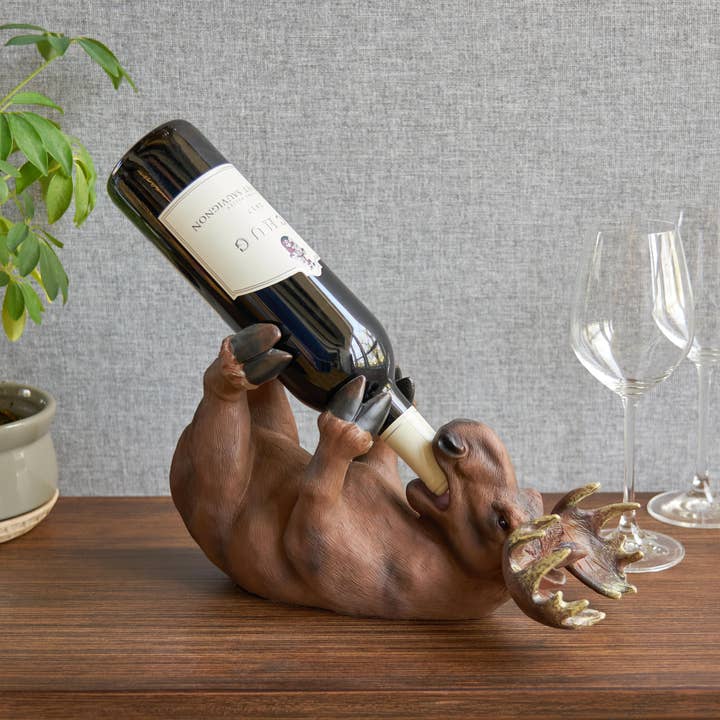 TRUE - Wholesale Bottle Rack/Holder - Decorative Animal Wine Bottle Holder - Mischievous Moose
