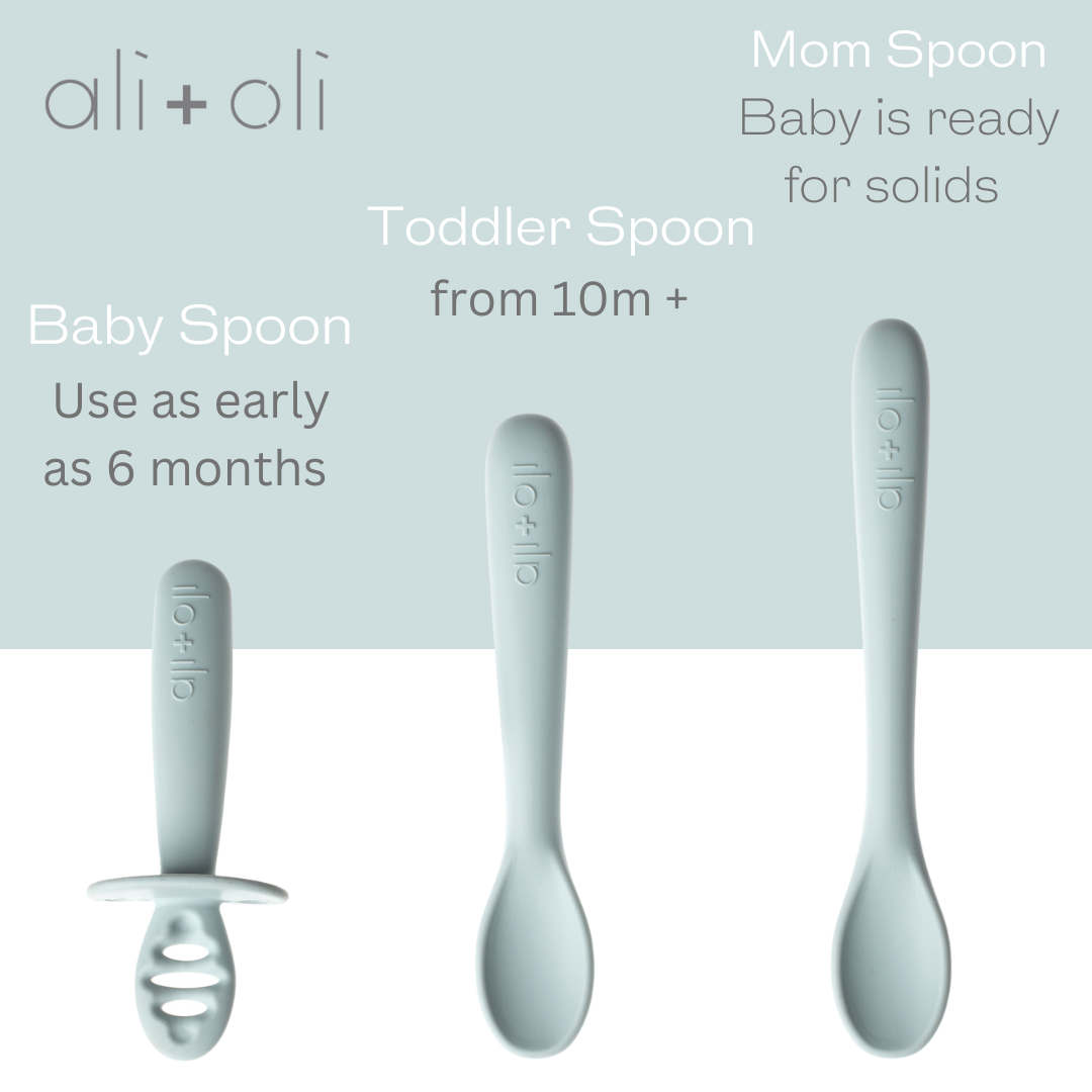 Ali+Oli - Wholesale Flatware Set - Kids & Baby - Ali+Oli (3-pc) Multi Stage Spoon Set for Baby (Blue) 6m+3
