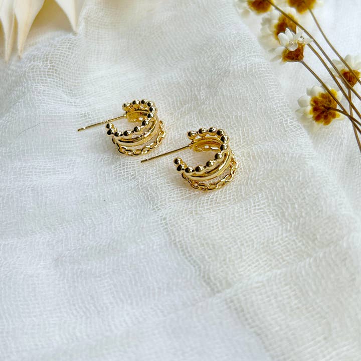 KARA | TOZER - Wholesale Hoop Earrings - Triple Huggie Hoops1