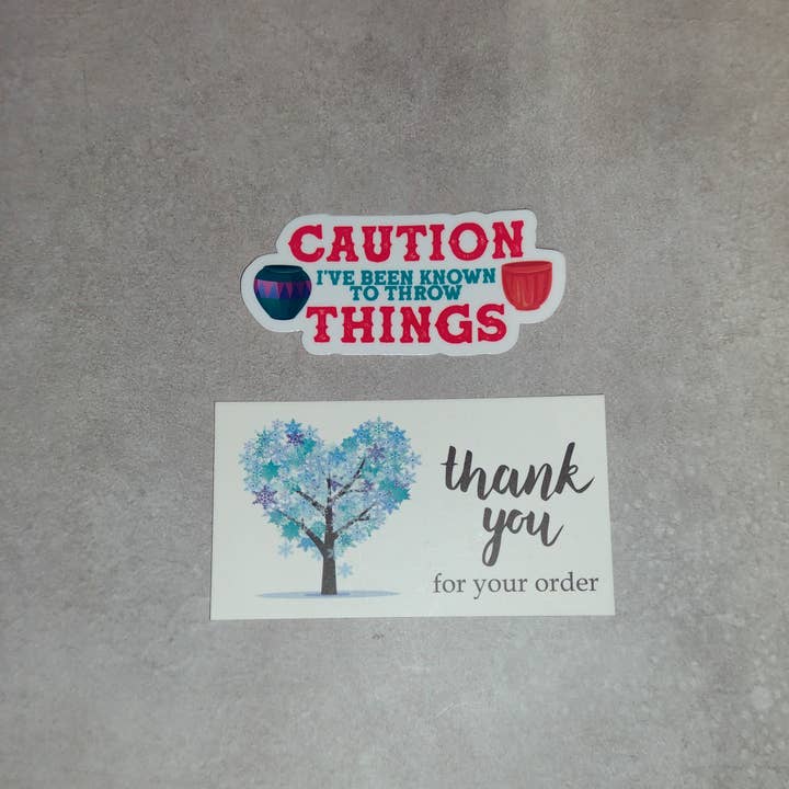 Dancing Dolphin Crafts - Wholesale Sticker - Caution I've Been Known to Throw Things | Sticker for Potter5