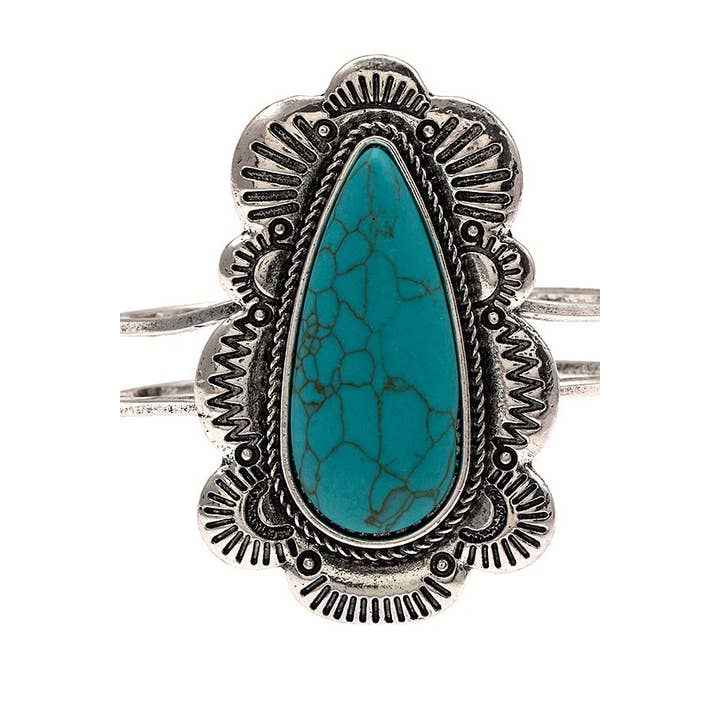 Andrea Bijoux - Venta al por mayor Brazalete - Brazalete con bisagra con detalles de piedras preciosas enmarcado2