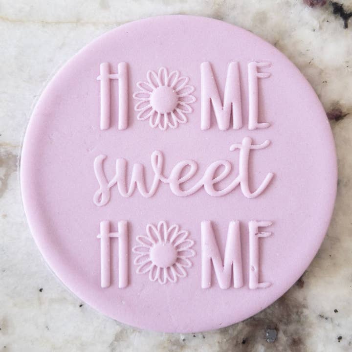 Home Sweet Home Flowers POPup Embosser Cookie Biscuit Stamp for wholesale by Cut Bake Stamp