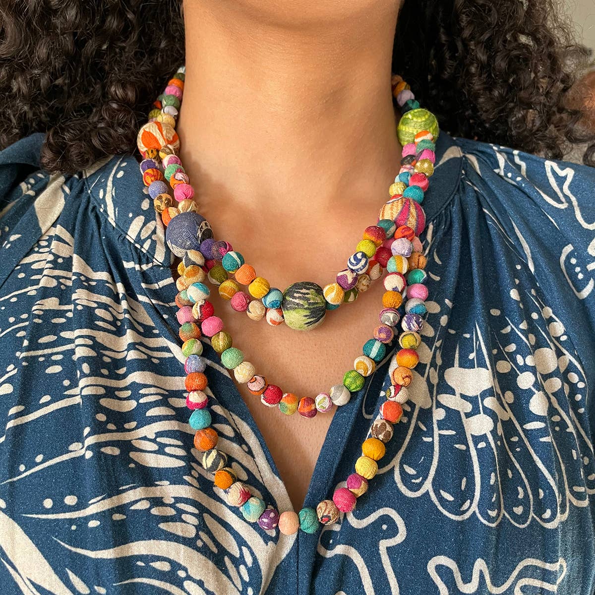 WorldFinds - Wholesale Beaded/Pearl Necklace - Kantha Society Necklace1