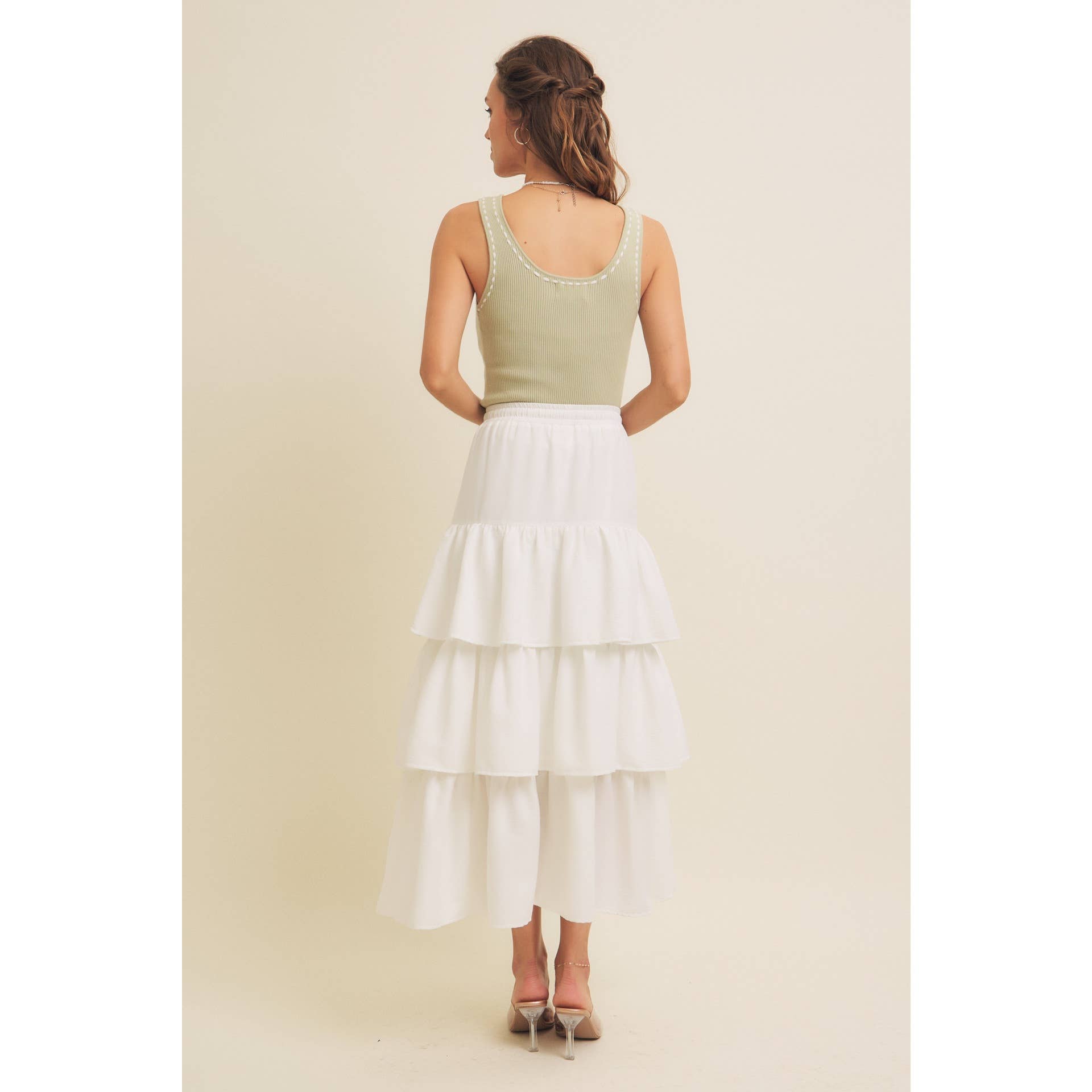 in february - Wholesale Skirt - Women's - AIRY YEAR-ROUND TIERED RUFFLE MAXI SKIRT WITH POCKETS8