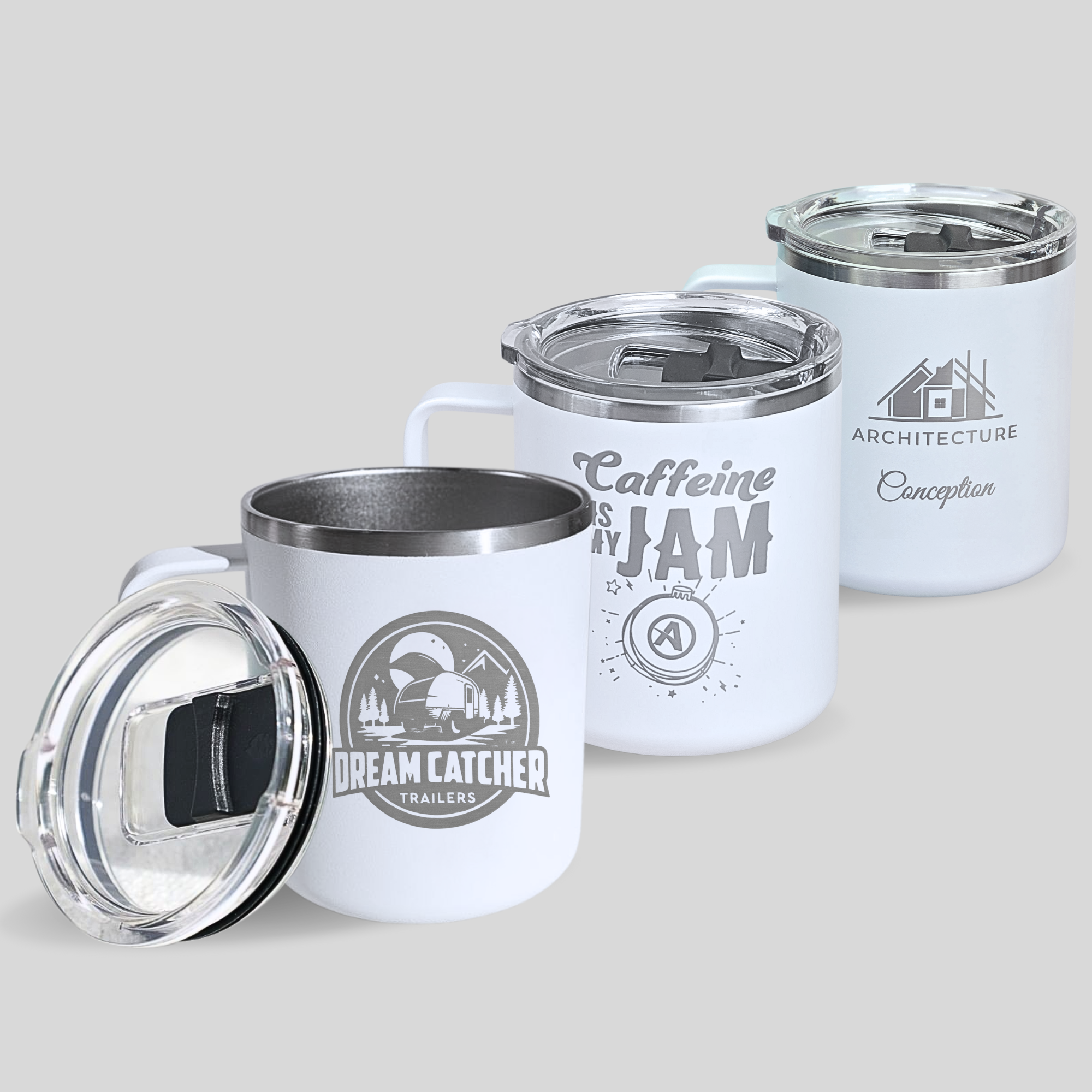 LAMOSE - Wholesale Insulated Mug/Tumbler - Custom Logo Insulated Mug w/ Leakproof Lid and Wide Handle 8