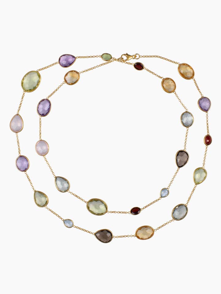 Mixed Gemstone Necklace for wholesale by Jaipur Pink
