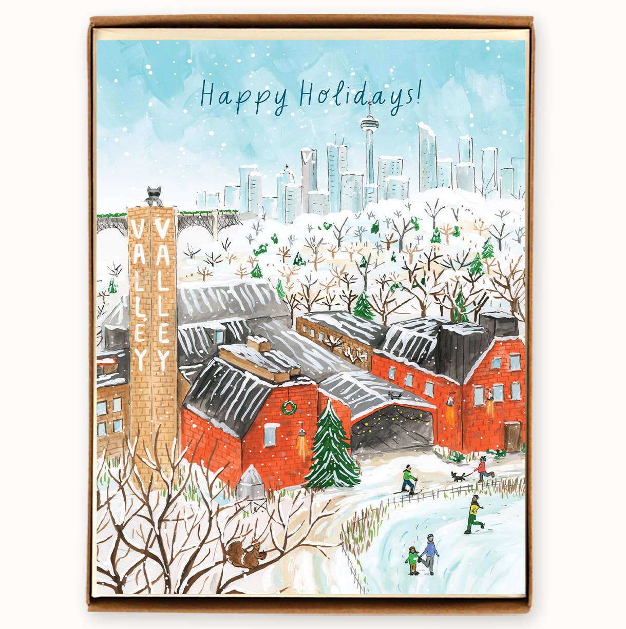 The Paperhood – postal de época festiva por atacado – Toronto Don Valley - Brick Works Caixa de 8 Cartões de Férias0