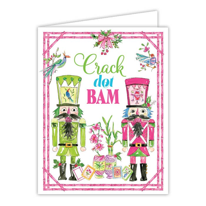 Crack Dot Bam Nutcrackers Mahjong Greeting Card for wholesale by RosanneBeck Collections