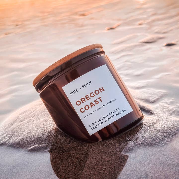 FIRE + FOLK - Wholesale Jar/Filled Candle - Oregon Coast | 9oz Lux Soy Candle1