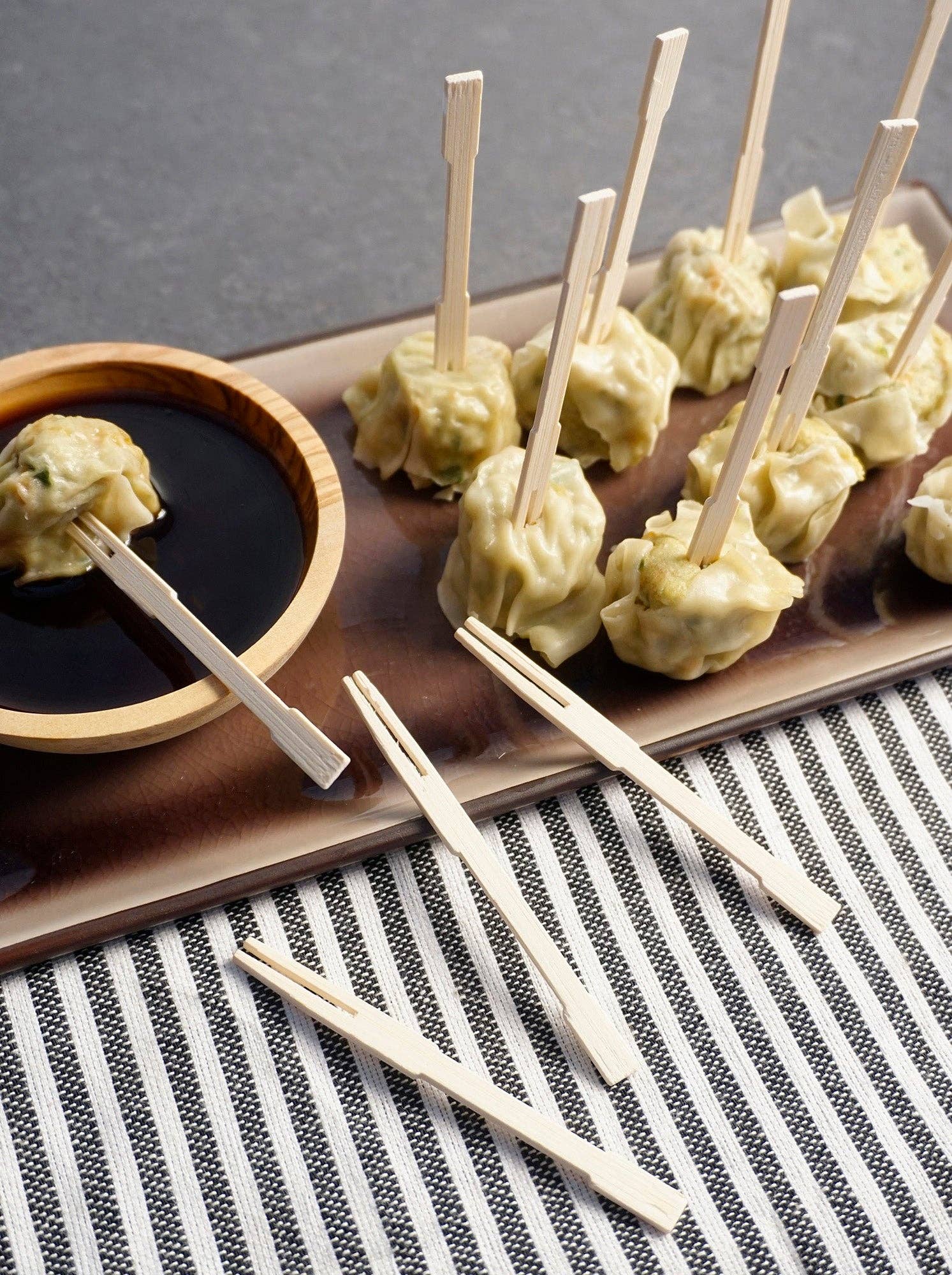 RSVP International - Vente Set de plats de service jetables - Fourchette de fête en bambou - 72Ct2