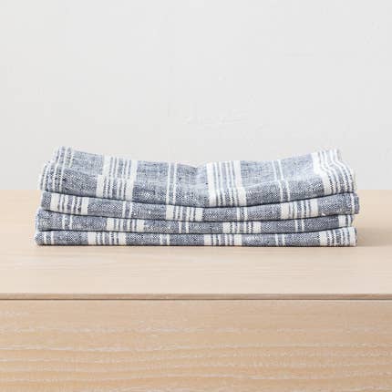 Linen Napkin Indigo Multistripe for wholesale by LinenMe