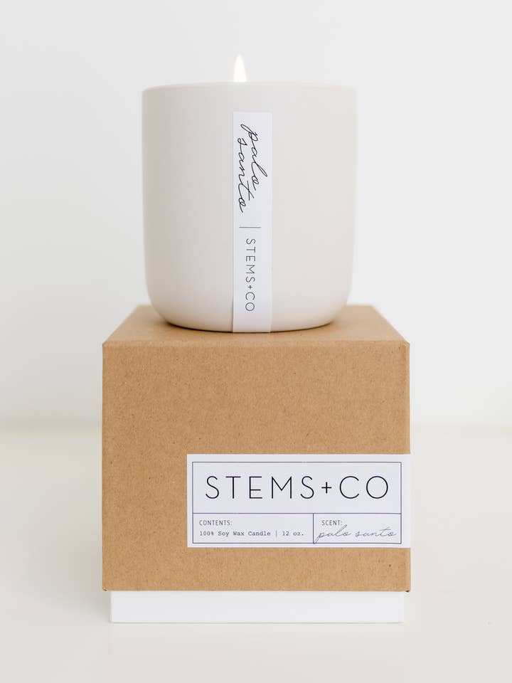 PALO SANTO - Handpoured Soy Candle for wholesale by Stems + Co