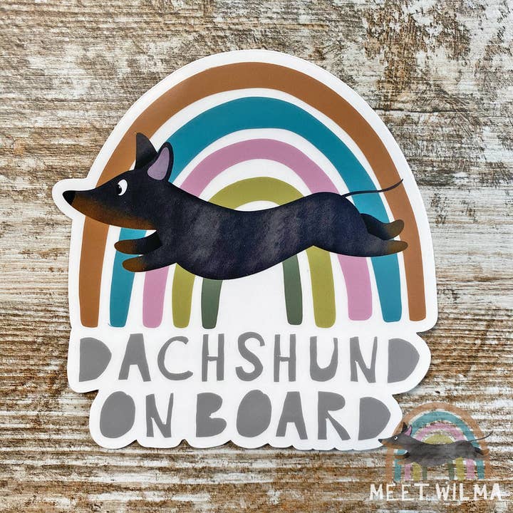 Meet Wilma - Wholesale Sticker - Car Sticker "Dachshund on board"