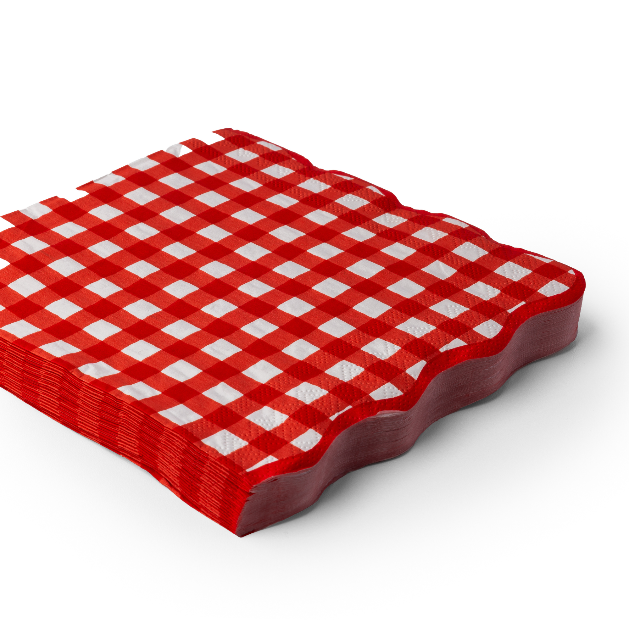 Bonjour Fête - Wholesale Disposable napkin - ELEGANT CHERRY RED GINGHAM DINNER NAPKINS1