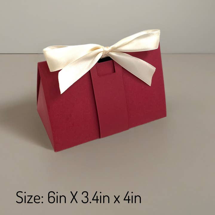 ANYGIFTGOODPACKINGBOX - Wholesale Party favour bag/box - Personalized Ribbon Burgundy Wedding Gift Candy Goody Boxes1