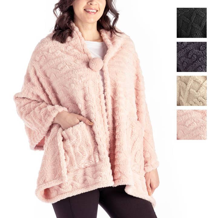 DM Merchandising - Wholesale Poncho - Women's - The Coziest Blanket Wrap by Hello Mello Open Stock