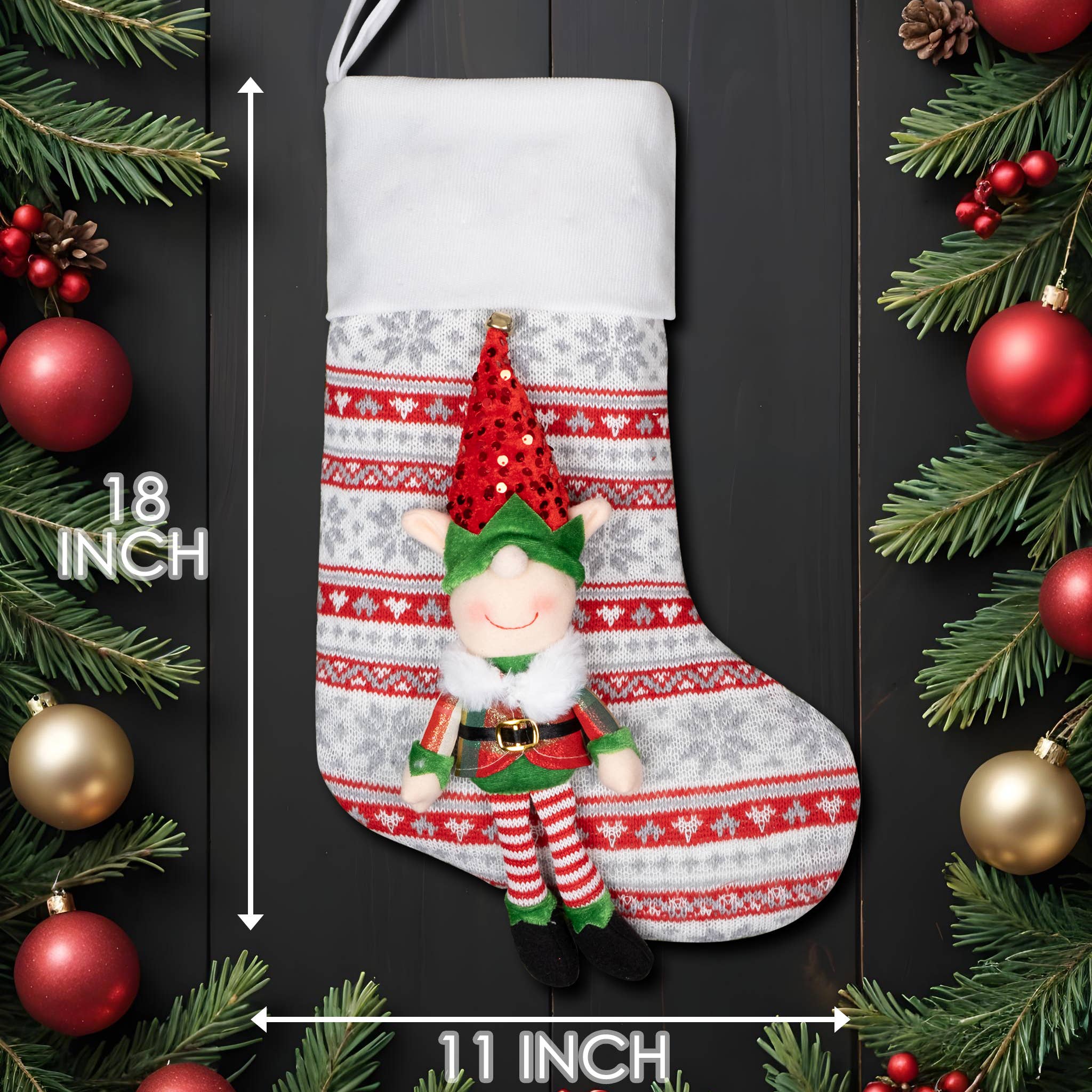 GEXWORLDWIDE - Vente Collants festifs - Grands bas de Noël pour poupées 3D7