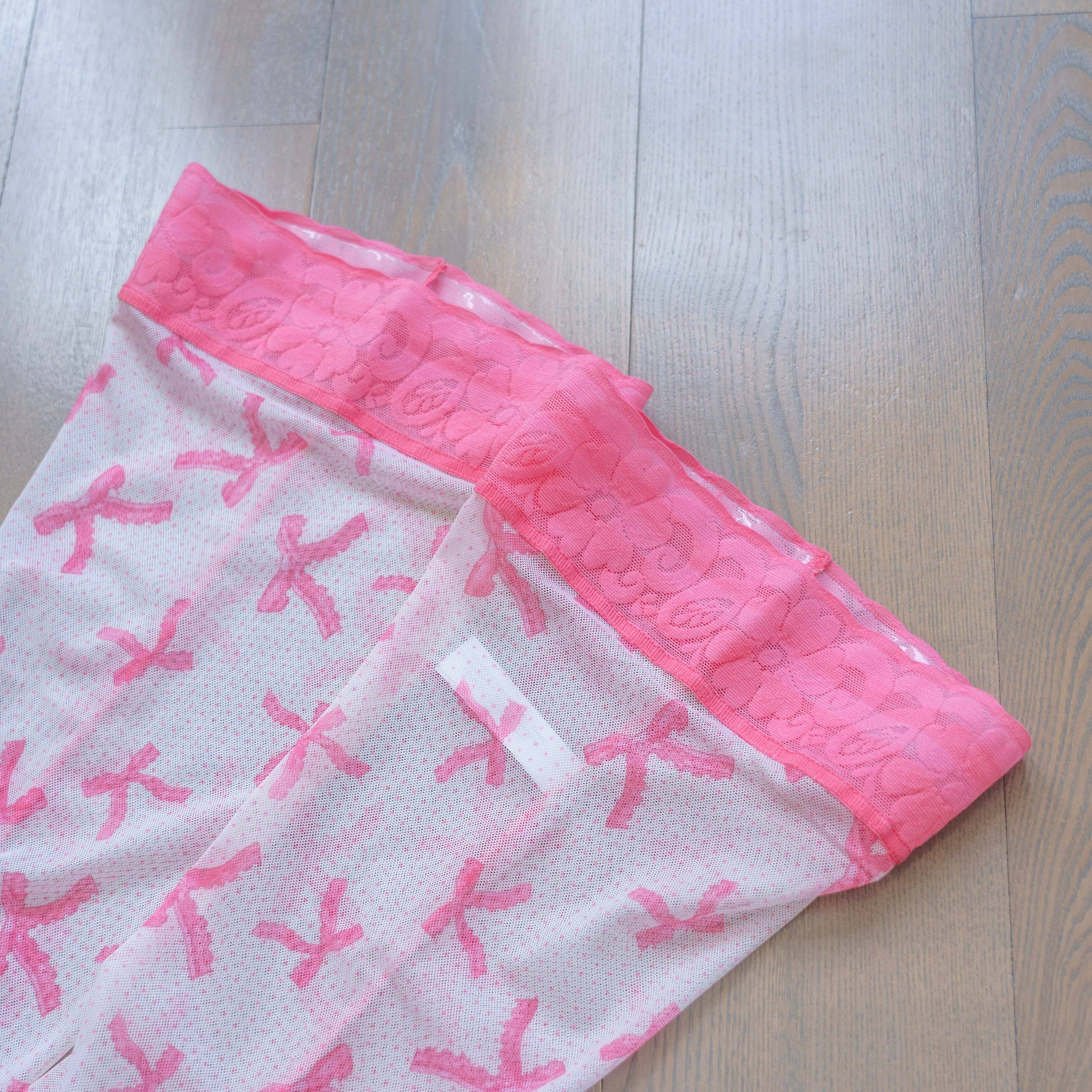 pinkbows Pink Coquette Bows Stay Up Stockings for wholesale on Faire3