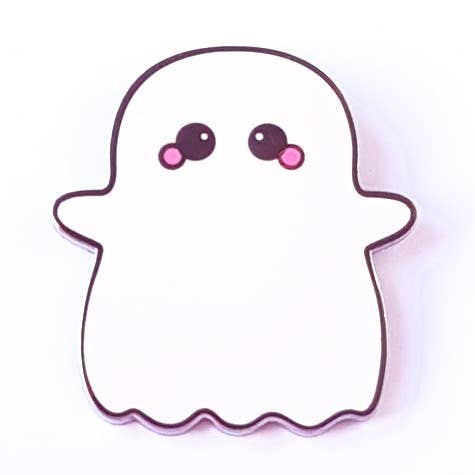 Ghost Enamel lapel pin brooch for wholesale by Studio Inktvis