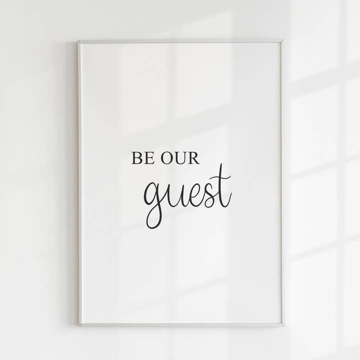 Be Our Guest Print for wholesale by Kalm Lettering