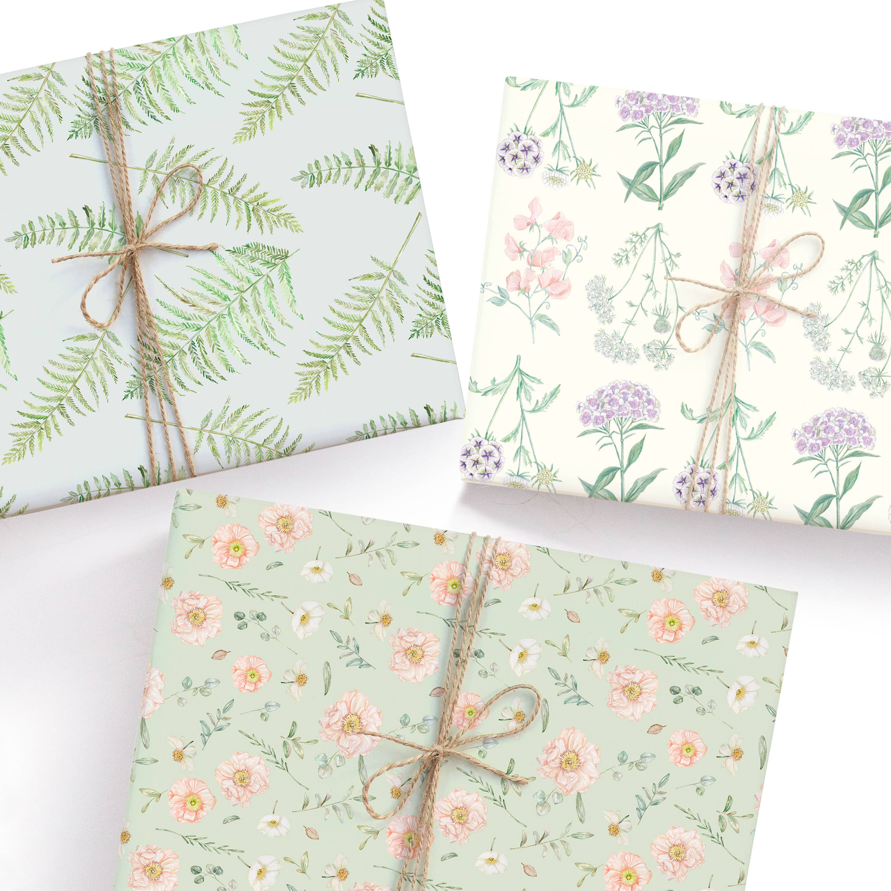 Lana's Shop - Wholesale Flat Wrap - Vintage Ferns Gift Wrap Roll2