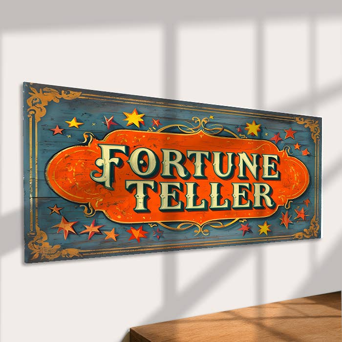 The British Metal Signs Company – wholesale Sign – Fortune Teller Metal Sign – Vintage Psychic Carnival Decor1