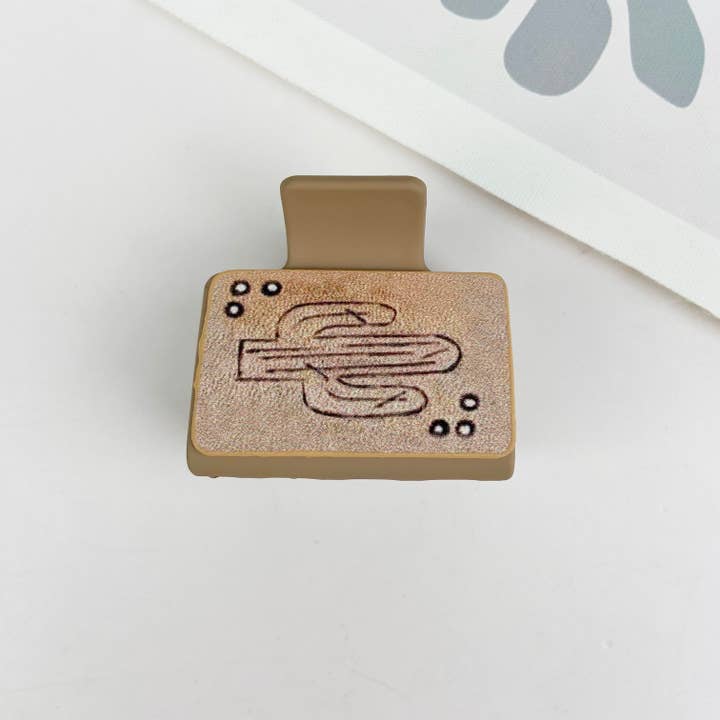 mildstyles - Venta al por mayor Horquilla para el pelo - Mujer - Pinza de pelo cuadrada de piel sintética con forma de cactus vaqueros occidentales2