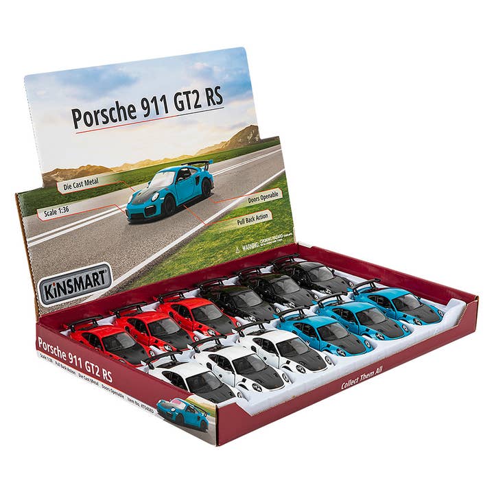 The Toy Network - Wholesale Toy Car/Truck - Kids - 5" Diecast Porsche 911 GT2 RS 12/Display1