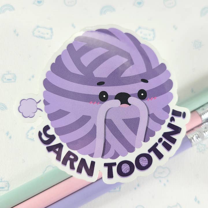 Yarn Tootin' Sticker for wholesale by FunUsual Suspects