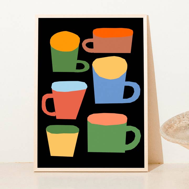 Impresión artística de tazas coloridas en tamaño A3 para venta al por mayor de marcellovelho