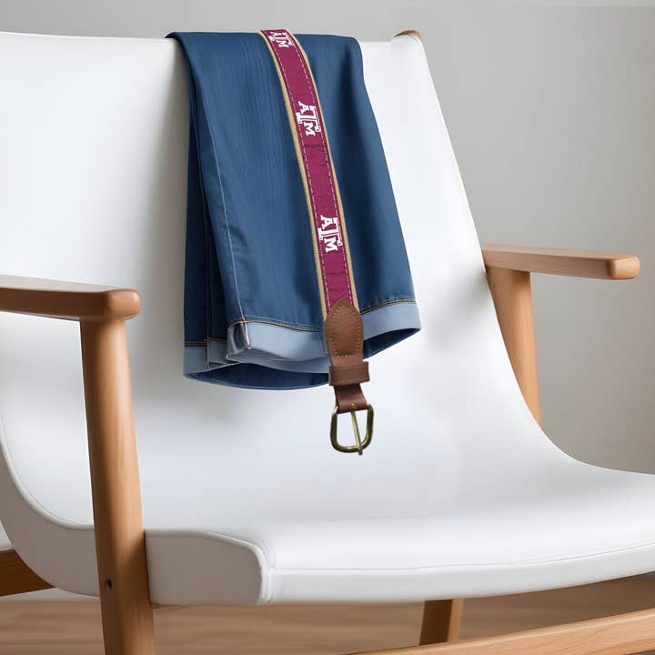 Zep-Pro - Wholesale Belt - Men's - Texas A&M Aggies Men's Collegiate Woven Ribbon Belt.3