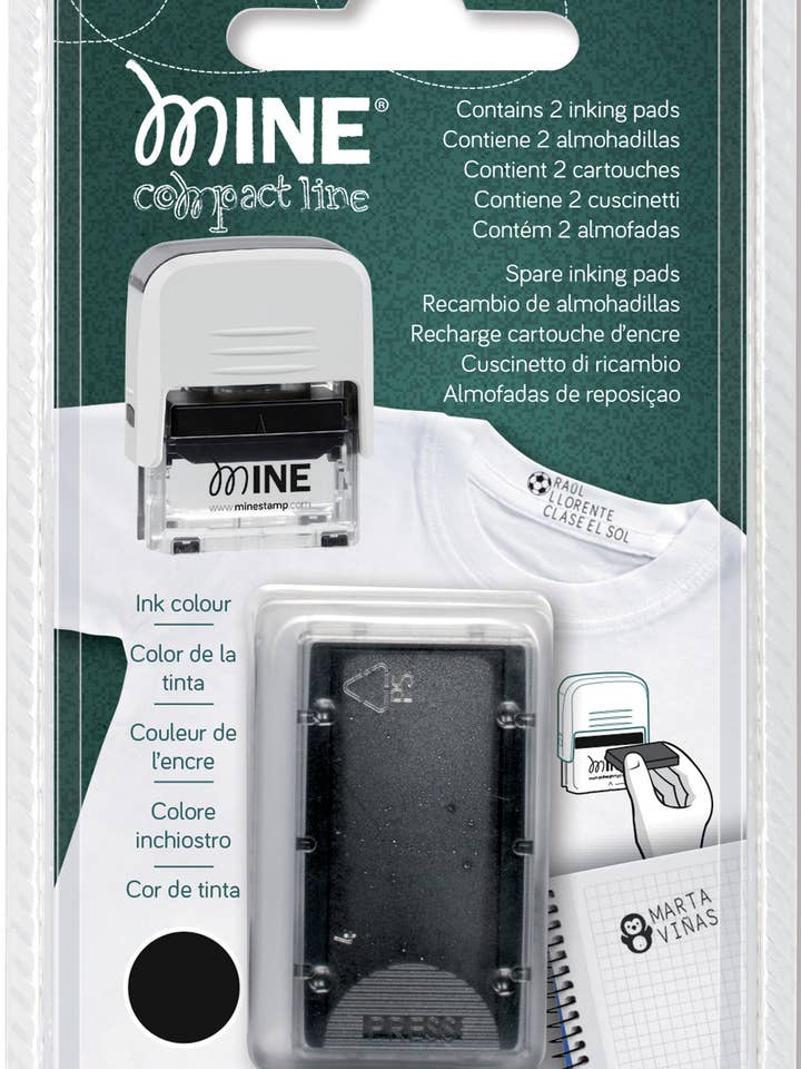 2 refill di inchiostro nero per timbro tessile per la vendita all'ingrosso da parte di Graine Créative