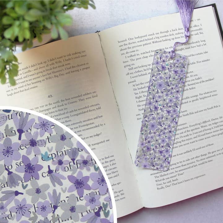 Purple Floral Bookmark for wholesale by Pearl's Custom Creations