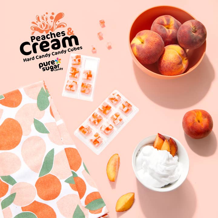 Pure Sugar Candy - Wholesale Hard Candy - Peaches and Cream - Hard Candy Cubes