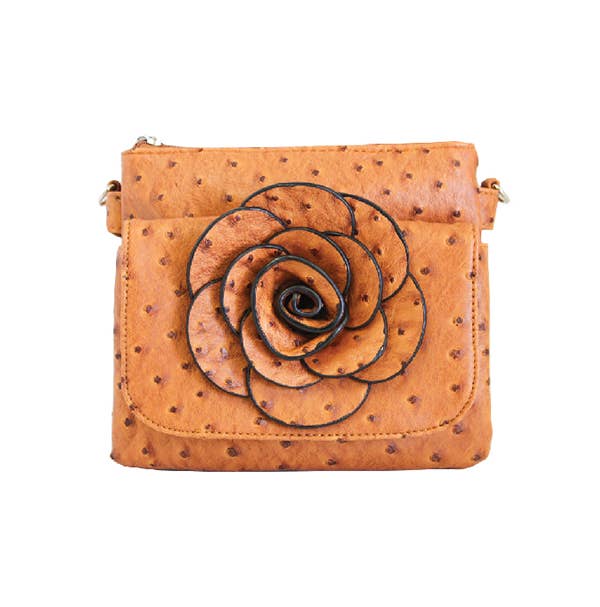 22 Tote - Wholesale Crossbody Bag - Women's - Floral Ostrich Crossbody Bag3