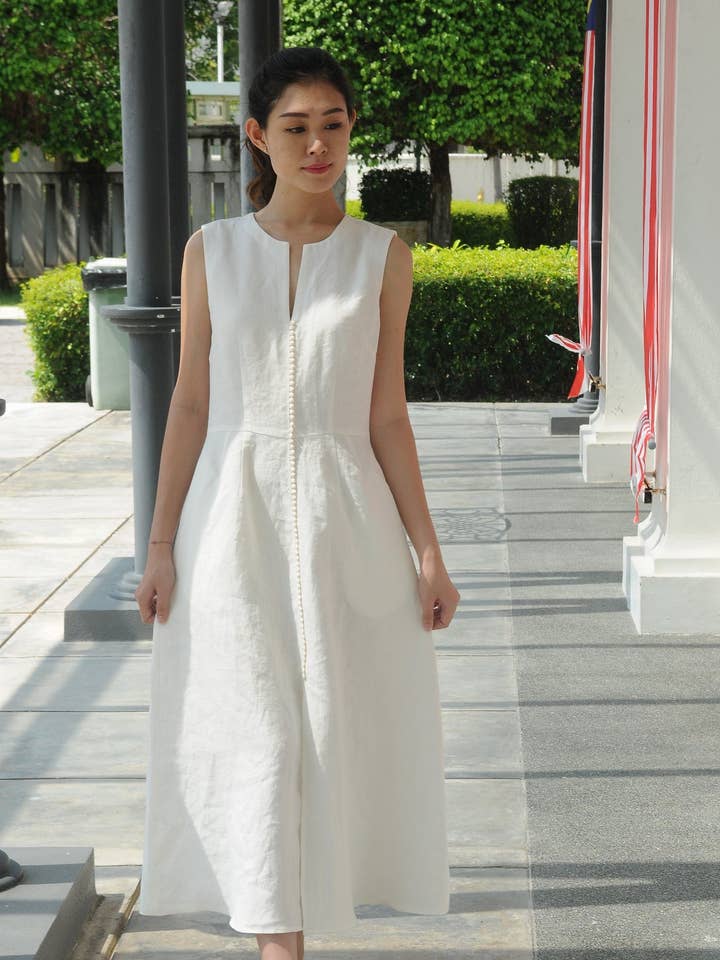 IRINA Pure Cotton Notched Front Button Maxi for wholesale by Ayurvastram