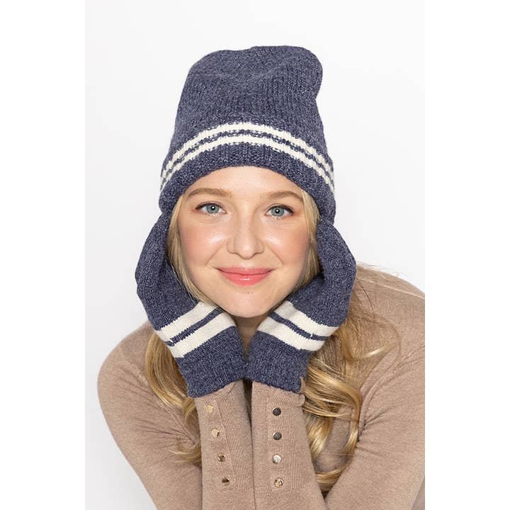 Hana – Engroshandel Handsker - Dame – Super bløde stribede strikkede berøringshandsker11