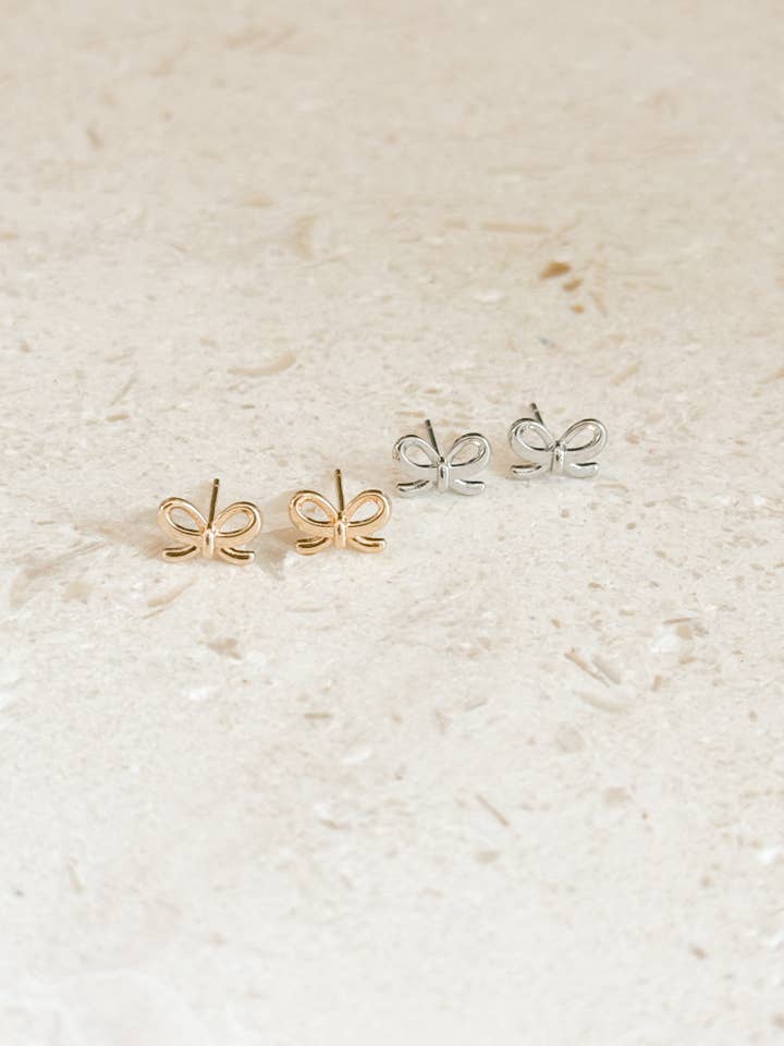 Dainty Bow Studs for wholesale by Desert Clay Designs
