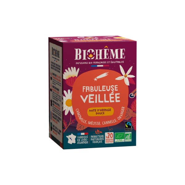 Fabelhafte Abend-Infusion – 20 Teebeutel für den Großhandel von Biohême