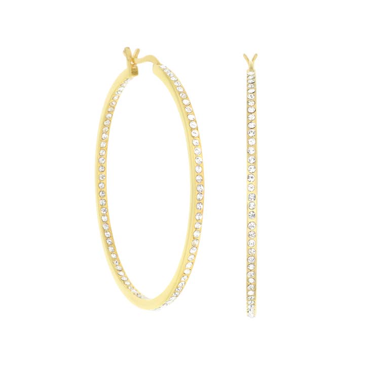 Pave Hoop Earrings for wholesale by Lauren G Adams