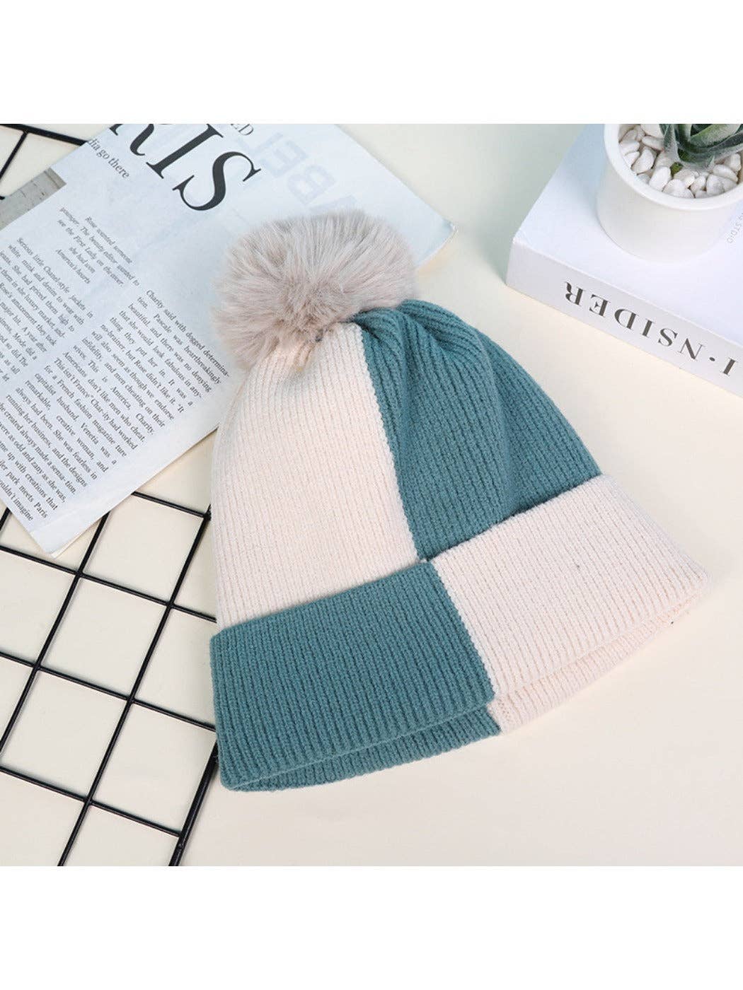 Funkyrel® Atzbranding Limited – wholesale Beanie – Women's – Haila - Women's Knitted Beanie with Pom Pom5