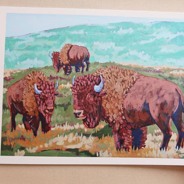 Mckenzie Kvalsten - Wholesale Art Print - Fine Art Print Bison Pack of Three Sizes2