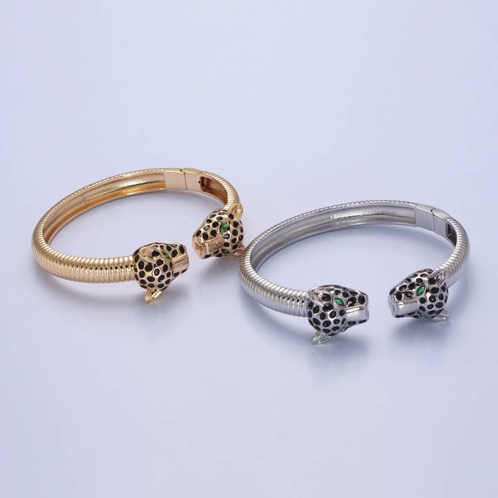 Aim Eternal - Wholesale Bangle Bracelet - Dainty Gold Silver Panther Bangle Bracelet Stackable Jewelry