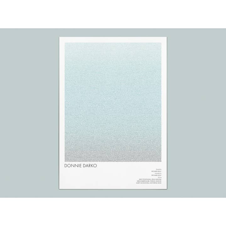 Poster de Arte do Roteiro Tipográfico Donnie Darko por atacado de Fade Out Prints
